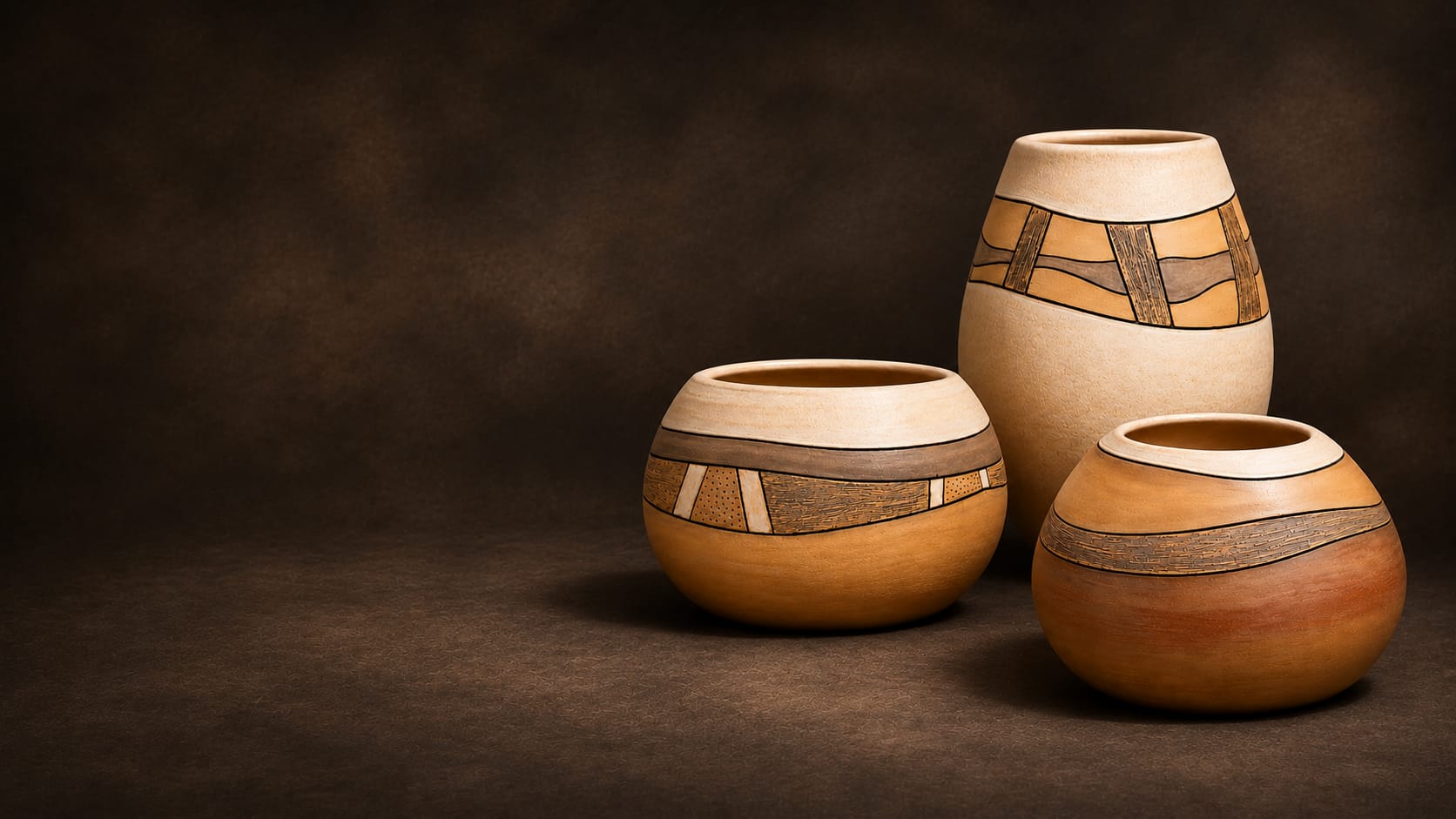 Tres piezas de gres de Verónica Palomeque